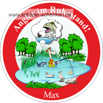 Schild Angler im Ruhestand