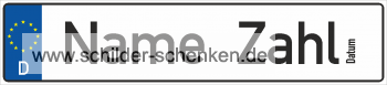 Kennzeichen mit Namen