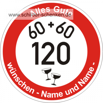 Schild 60+60 Jahre Sekt