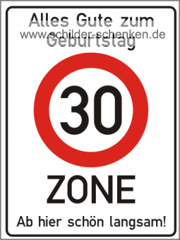 Spaßschild 30erZone