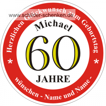 Schild 60. Geburtstag