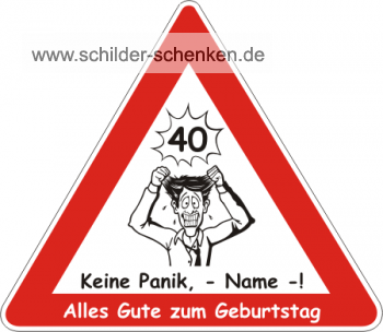 Schild Keine Panik, Mann