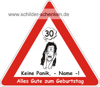 Schild Keine Panik, Frau