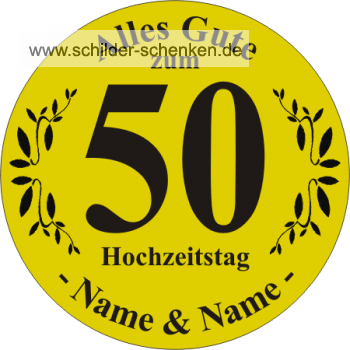 Schild Goldene Hochzeit - Hochzeitstag