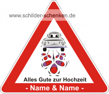 Schild Hochzeit Auto
