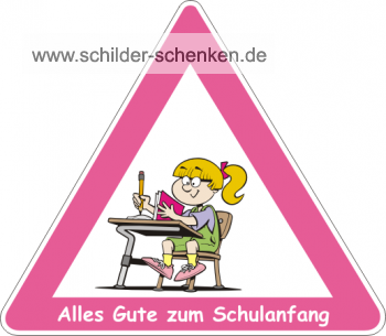 Schild Schulanfang Schulbank Mädchen / Girl