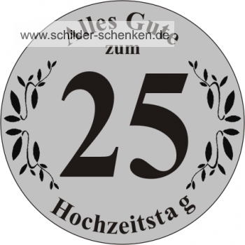 Schild Silberne Hochzeit