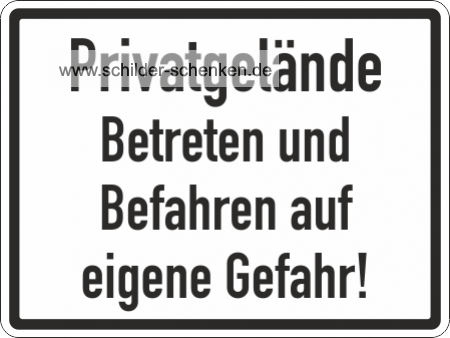 Aluminiumschild "Privatgelände"