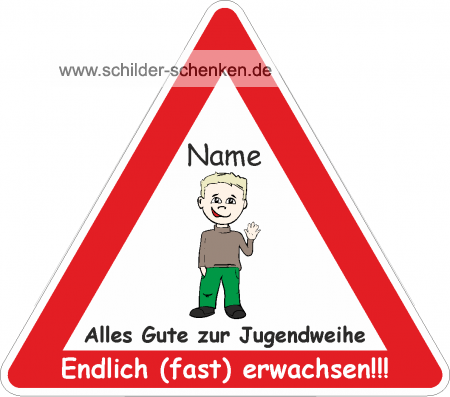 Spaßschild Jugendweihe Junge