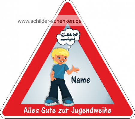 Spaßschild Jugendweihe Junge