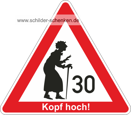 Spaßschild Kopf hoch