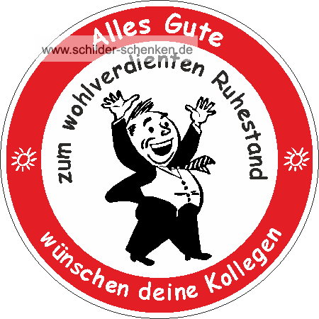 Schild Mann im Ruhestand