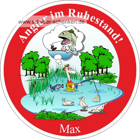 Schild Angler im Ruhestand