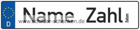 Kennzeichen mit Namen