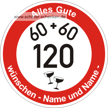 Schild 60+60 Jahre Sekt