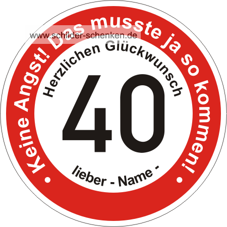 Schild 40 Jahre