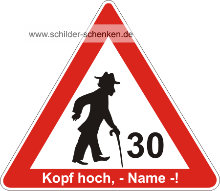 Schild zum 30. Geburtstag