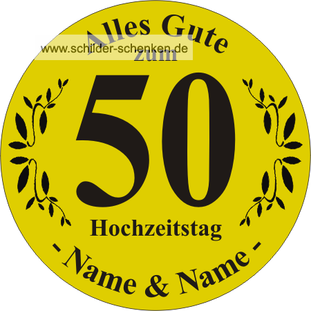 Schild Goldene Hochzeit - Hochzeitstag