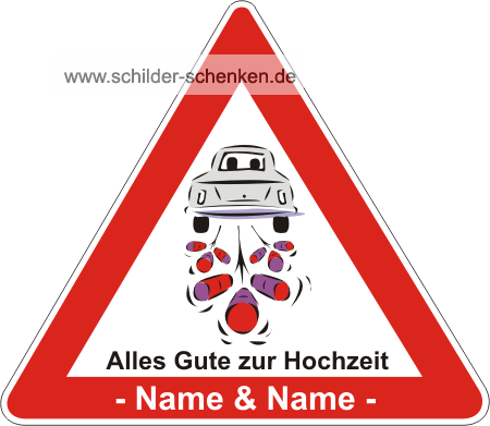 Schild Hochzeit Auto