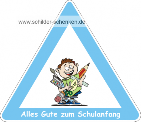 Schild Schulanfang Junge / Boy