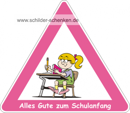 Schild Schulanfang Schulbank Mädchen / Girl