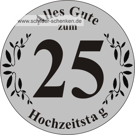 Schild Silberne Hochzeit