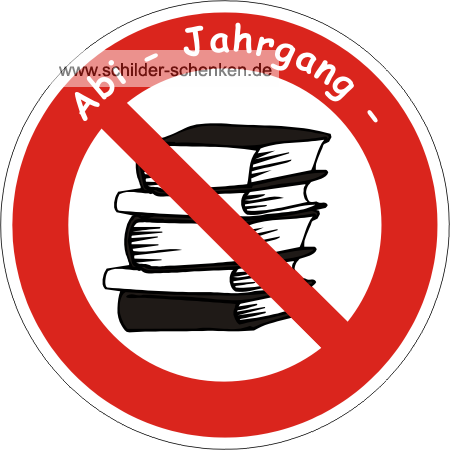 Schild Abi Bücher