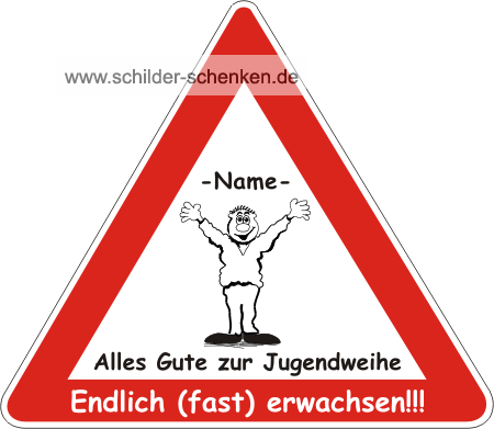 Spaßschild Jugendweihe